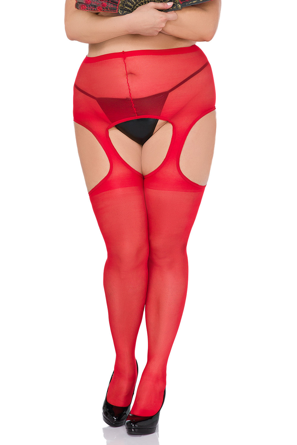 Plus Size Strumpfhose STP/02/5 rot Plus Size Strumpfhose STP/02/5 rot